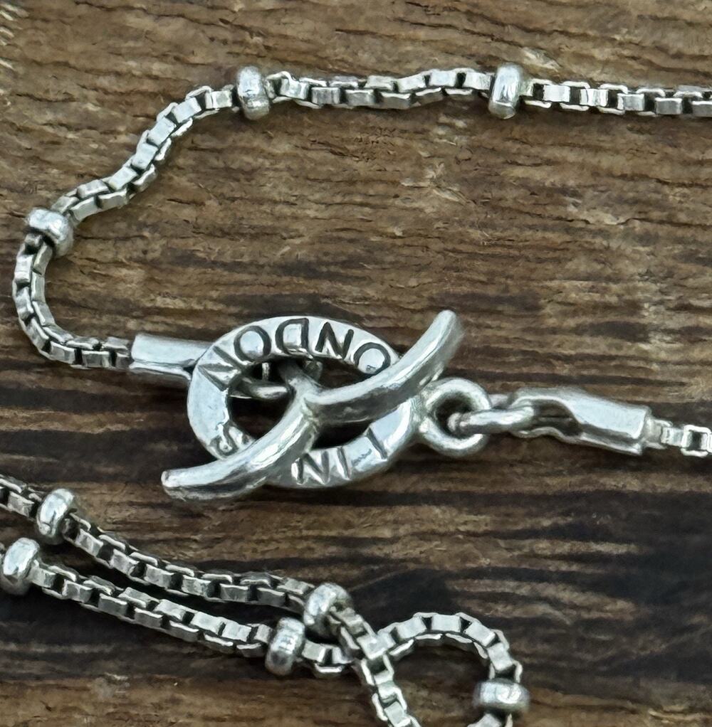 Vintage Links of London Bamboo Y Lariat Necklace Sterling Silver 925 18” Y2K